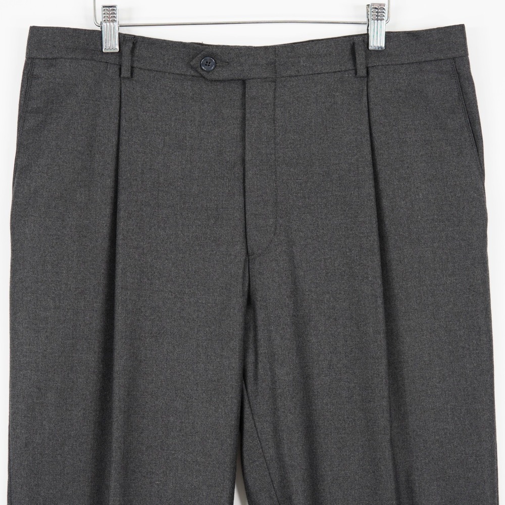 Loro Piana Cremieux Flannel Wool Gray Dress Pants Trousers 36 / 31 Pleated Cuff